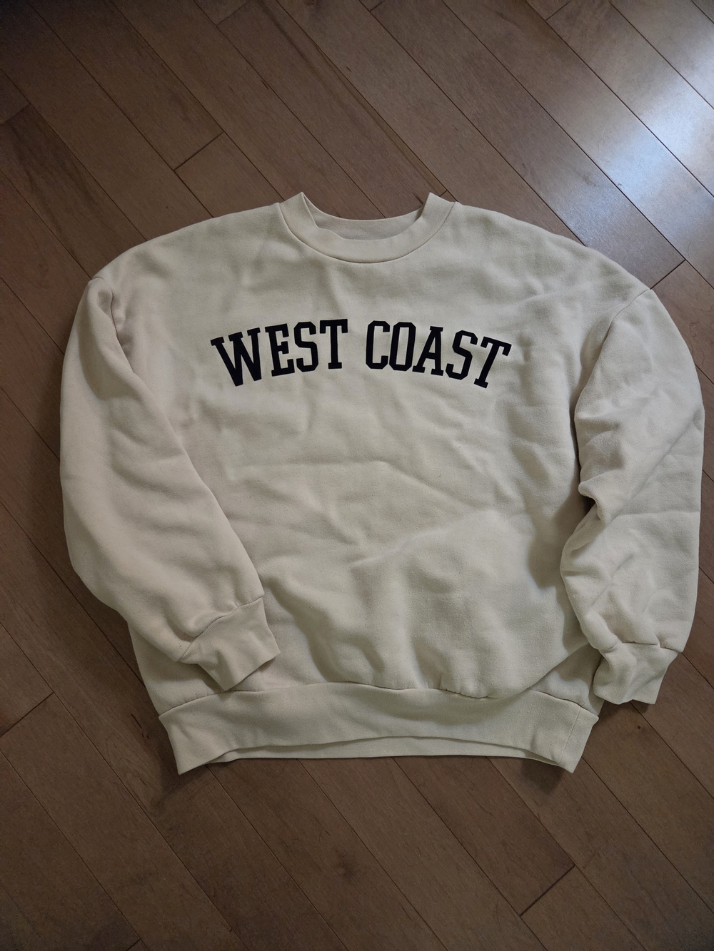 OAK + FORT Cream 'West Coast' Crewneck Sweater